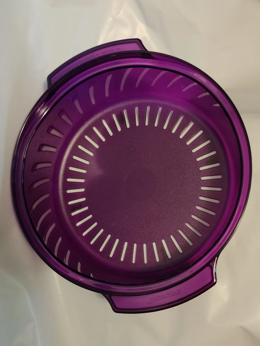 Tupperware TupperWave Stack Cooker Colander In Purple Or A Microwave Plate Cover